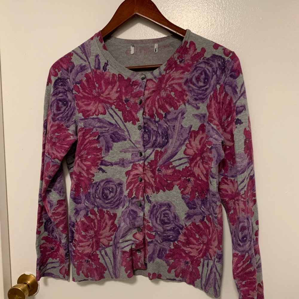 Button up floral cardigan